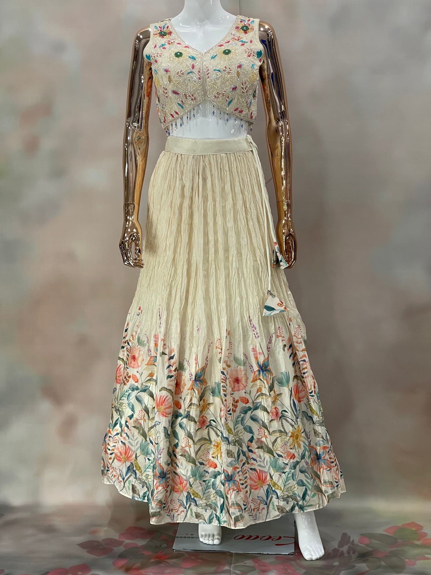 Ivory Blossom – Floral Embroidered Lehenga Set