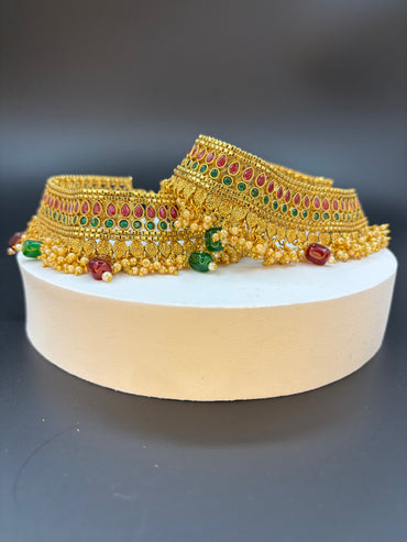 Royal Rhythm – Antique Gold Bridal Anklet