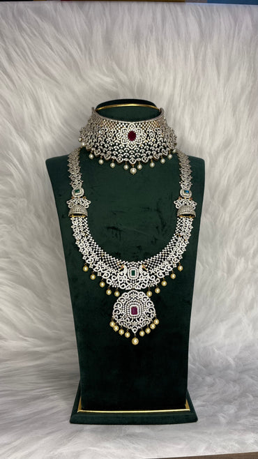 Pearl Drop Diamond-Polish Bridal Set – Grand Wedding Jewelry