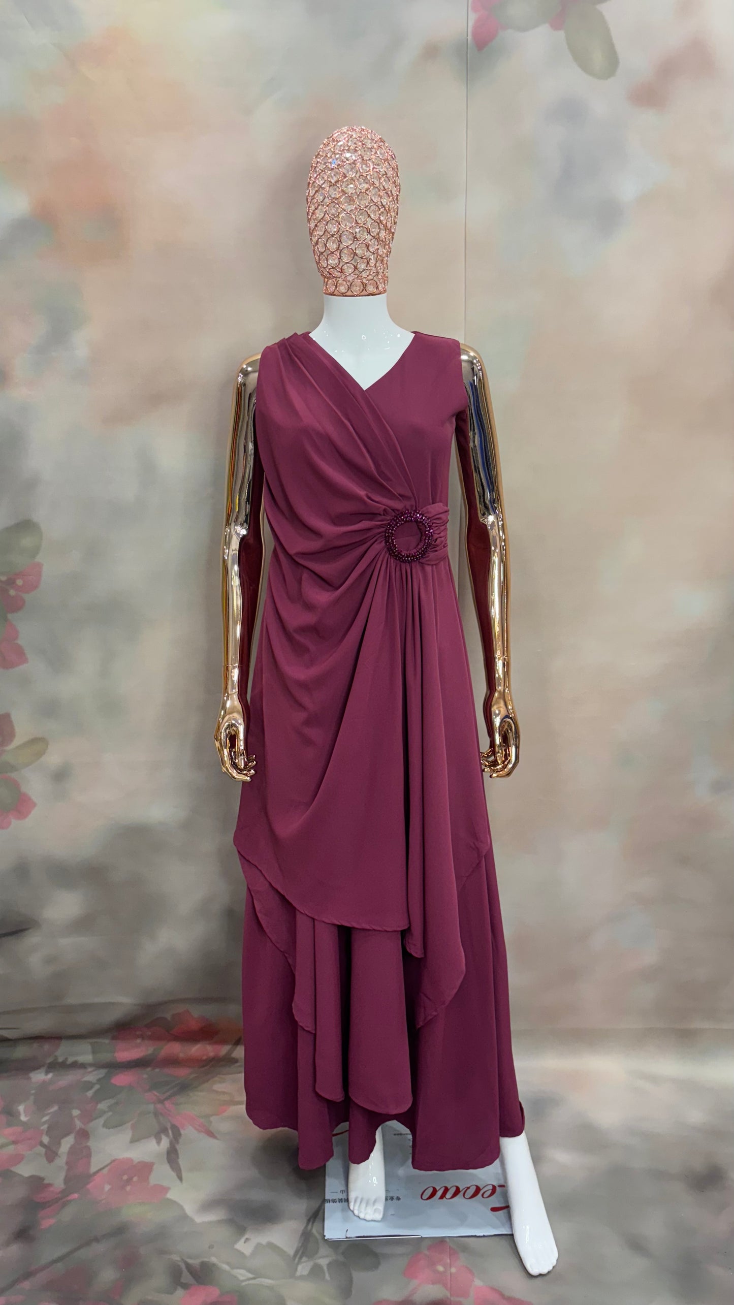 Rosewood Drape – Mauve Partywear Gown on Rent in Jubilee Hills, Hyderabad