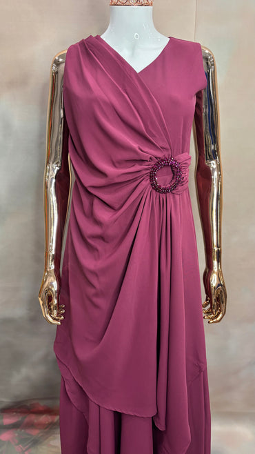 Rosewood Drape – Mauve Partywear Gown on Rent in Jubilee Hills, Hyderabad