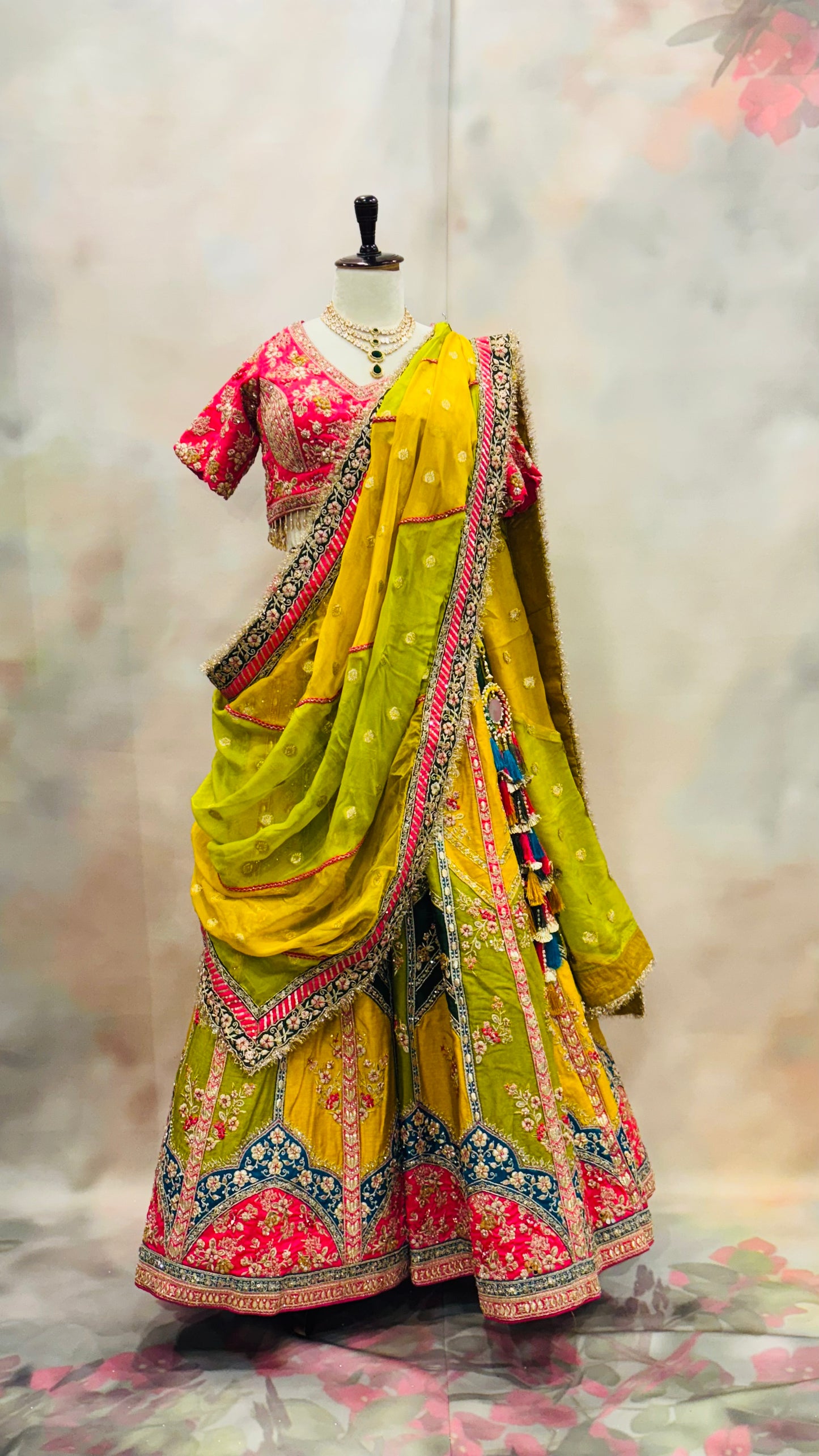 Peony Parade – Multicolour Embroidered Lehenga Set