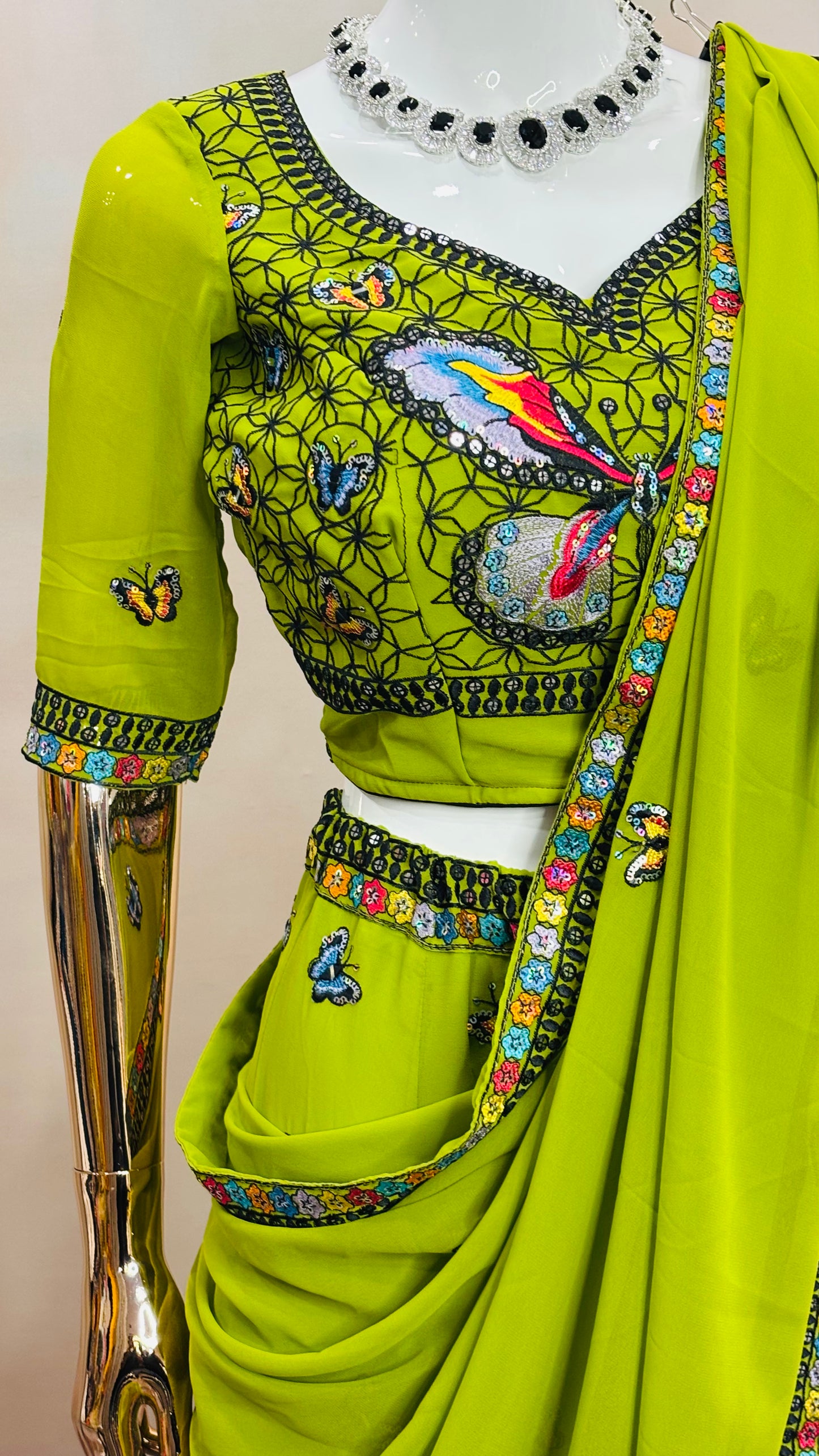 Butterfly Bloom – Embroidered Lehenga Set