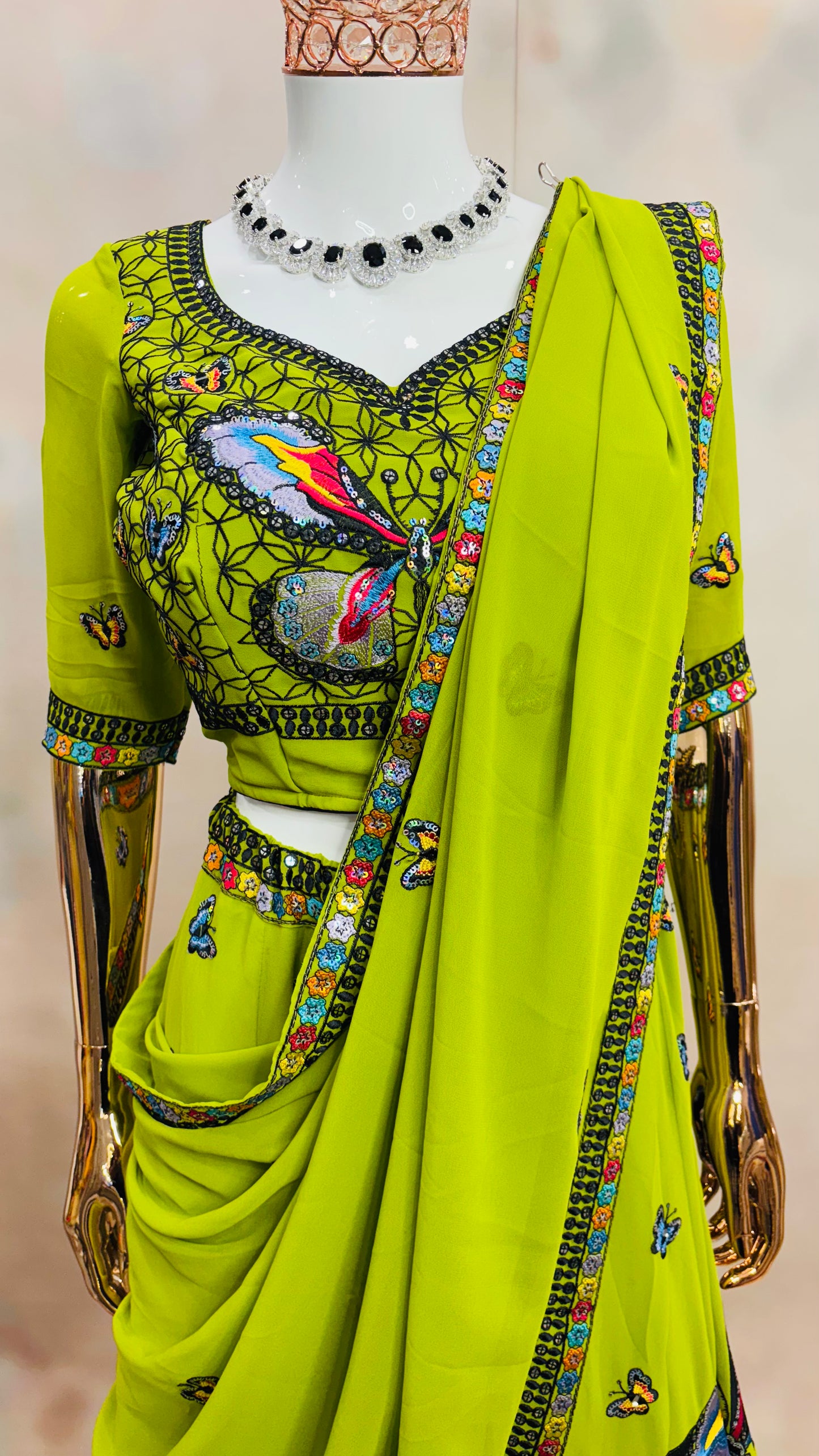 Butterfly Bloom – Embroidered Lehenga Set