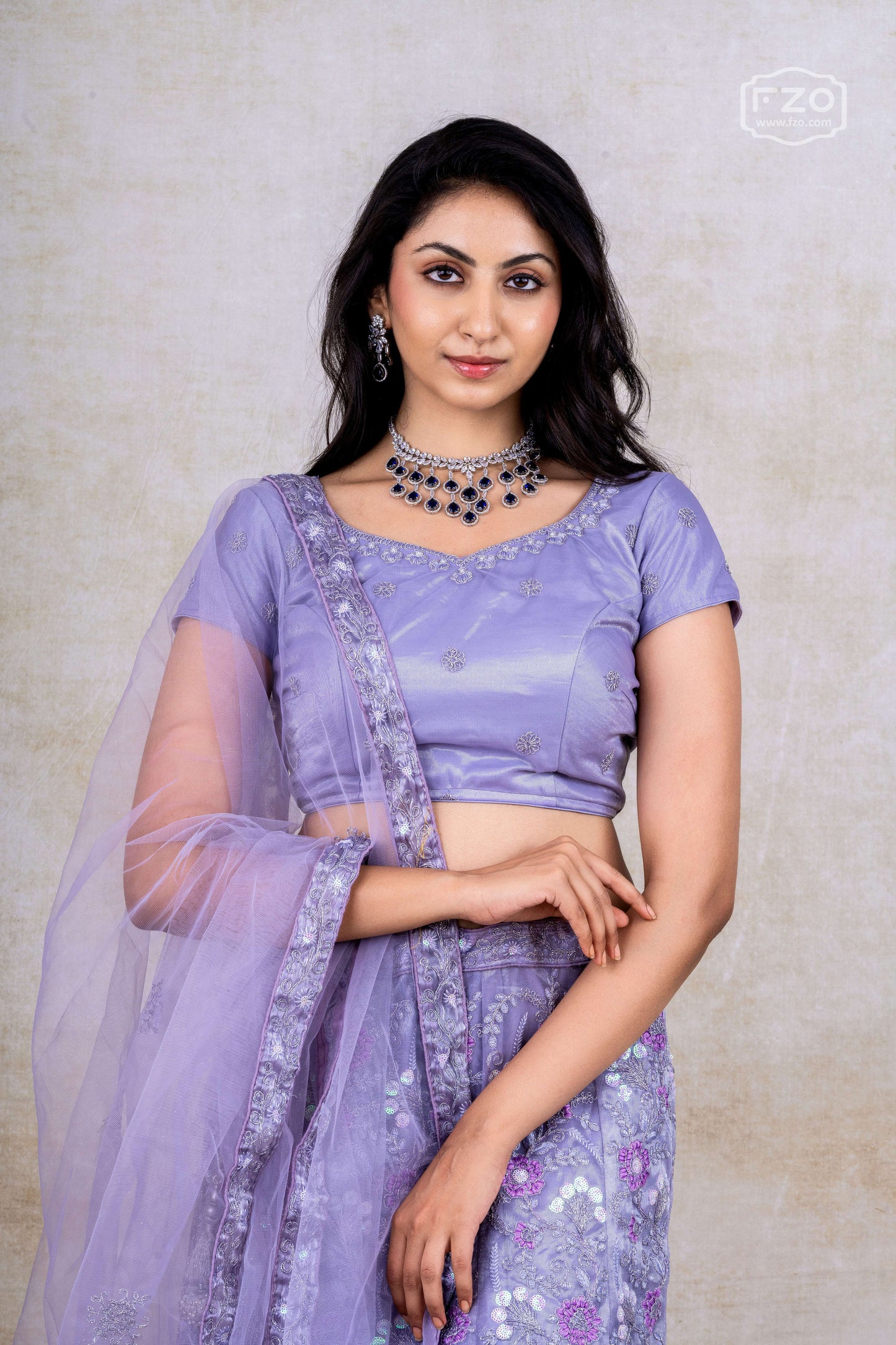 Lavender Embroidered Lehenga Set – Rent Designer Partywear Lehenga