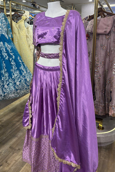 Royal Bloom – Purple Silk Lehenga Set