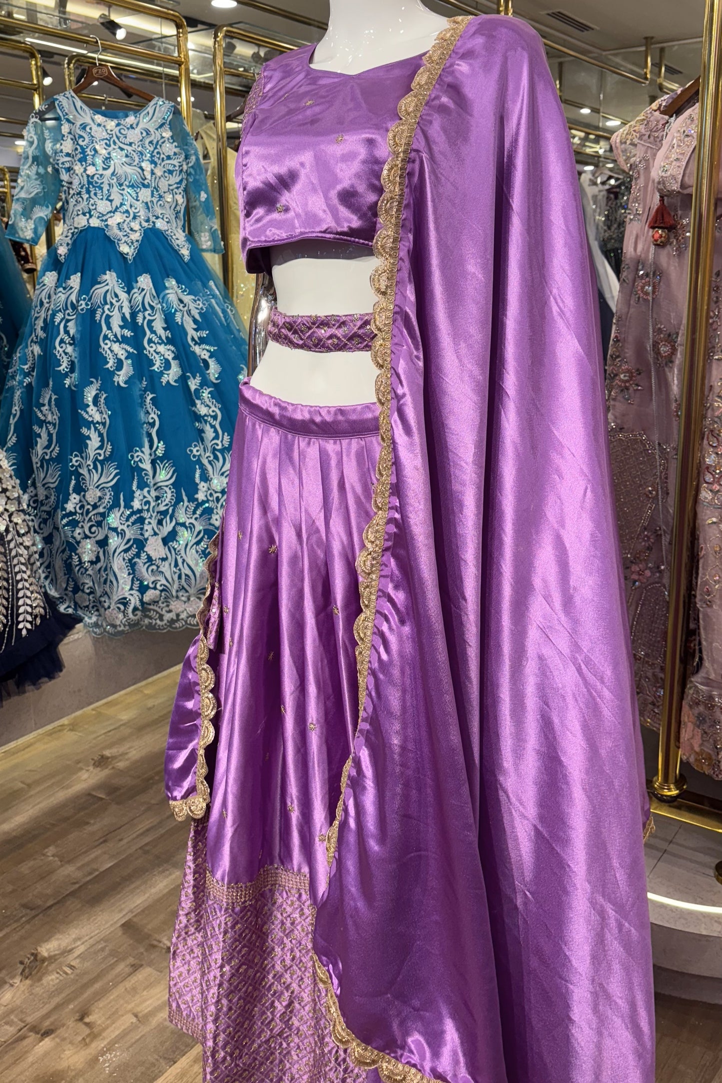 Royal Bloom – Purple Silk Lehenga Set