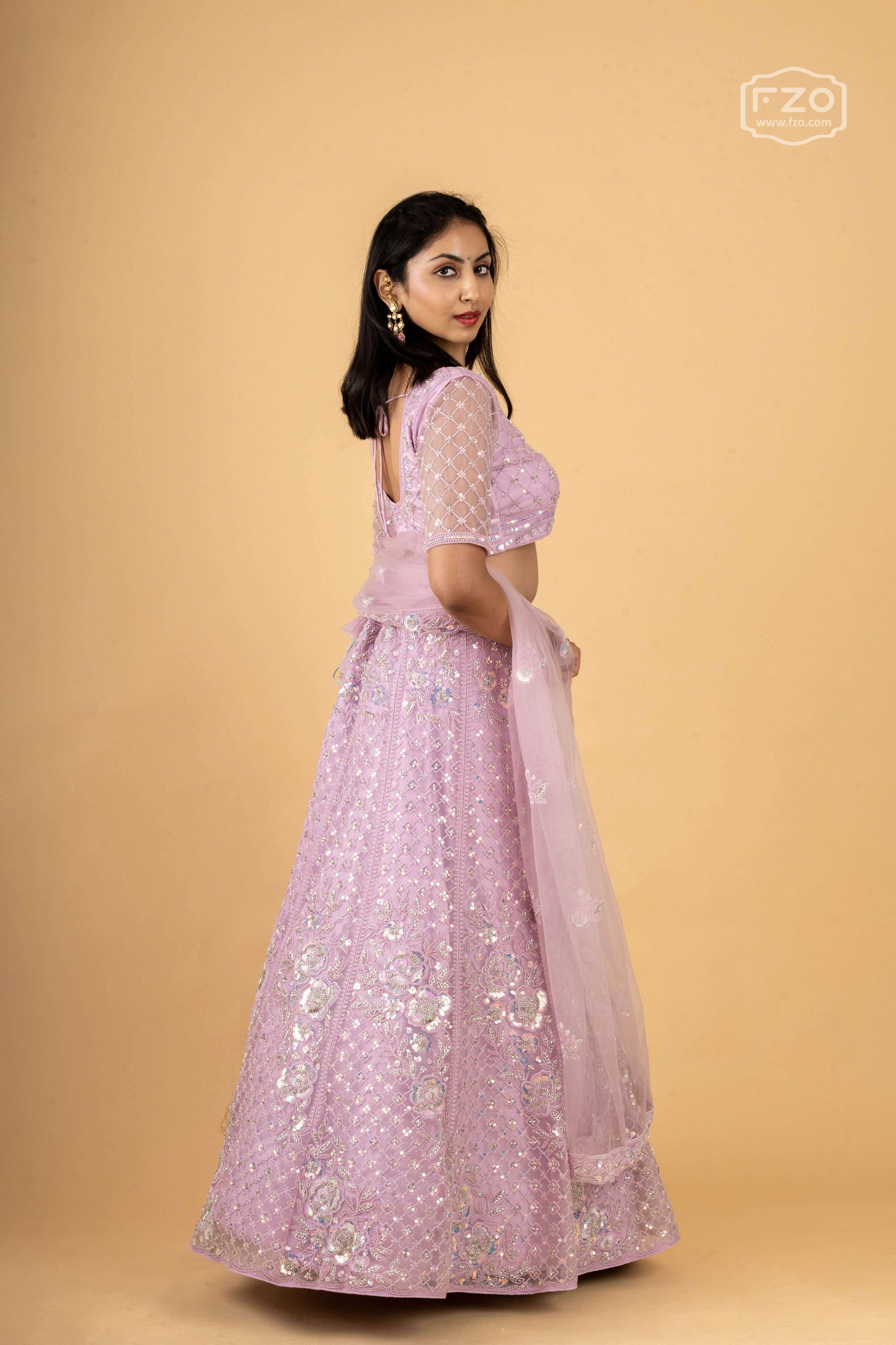 Lilac Gleam – Light Purple Sequin Lehenga Set