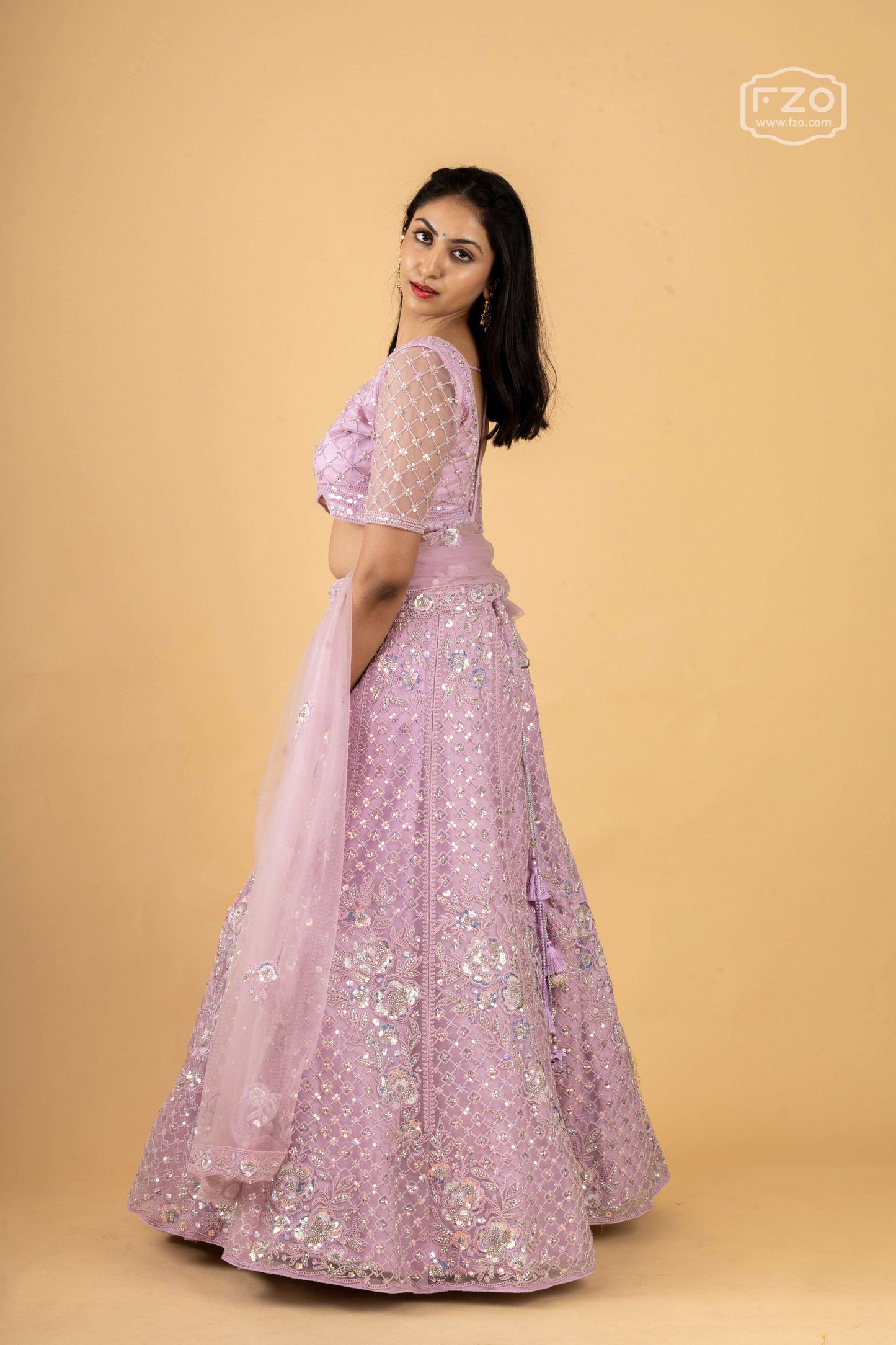Lilac Gleam – Light Purple Sequin Lehenga Set