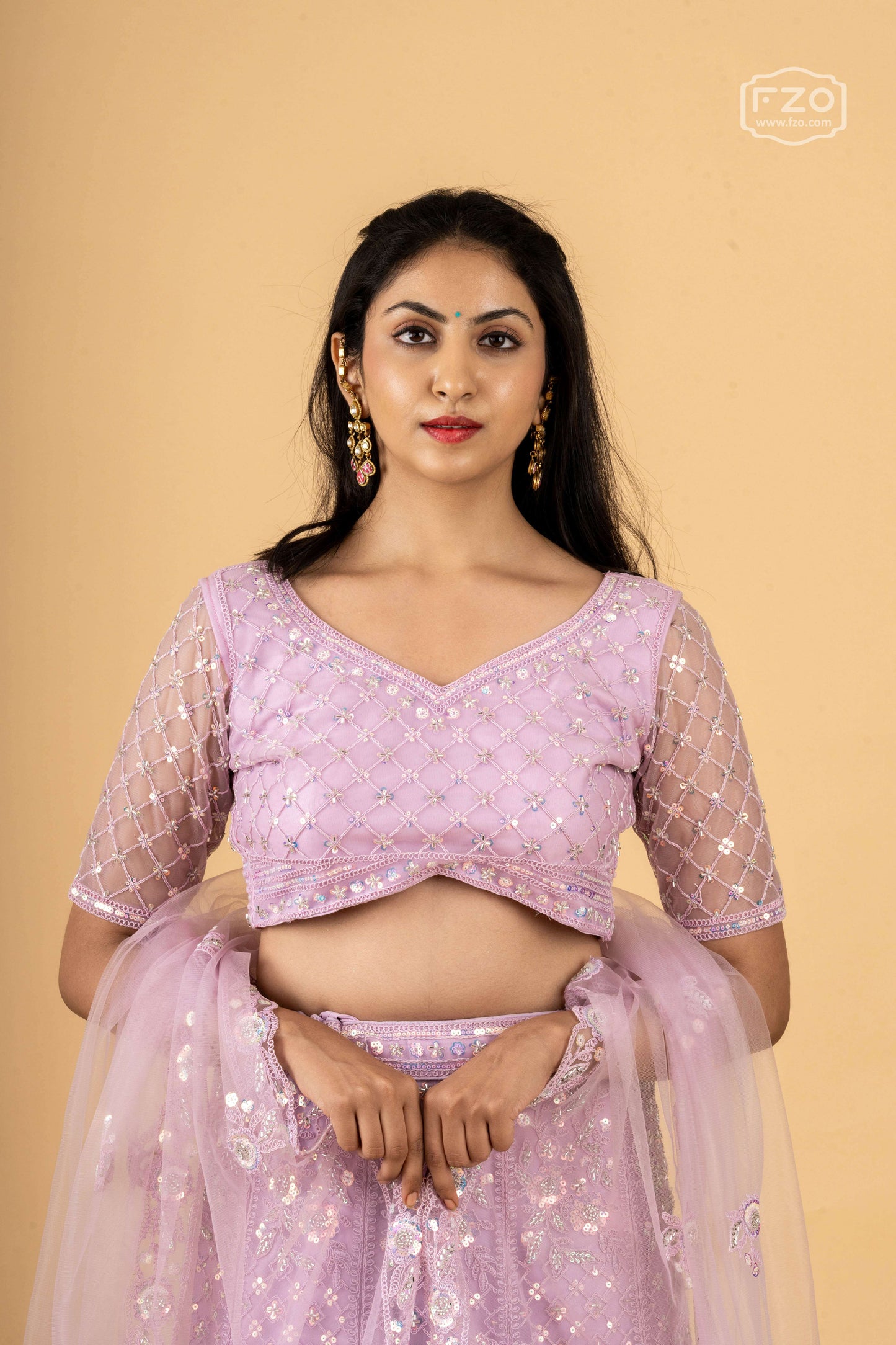 Lilac Gleam – Light Purple Sequin Lehenga Set
