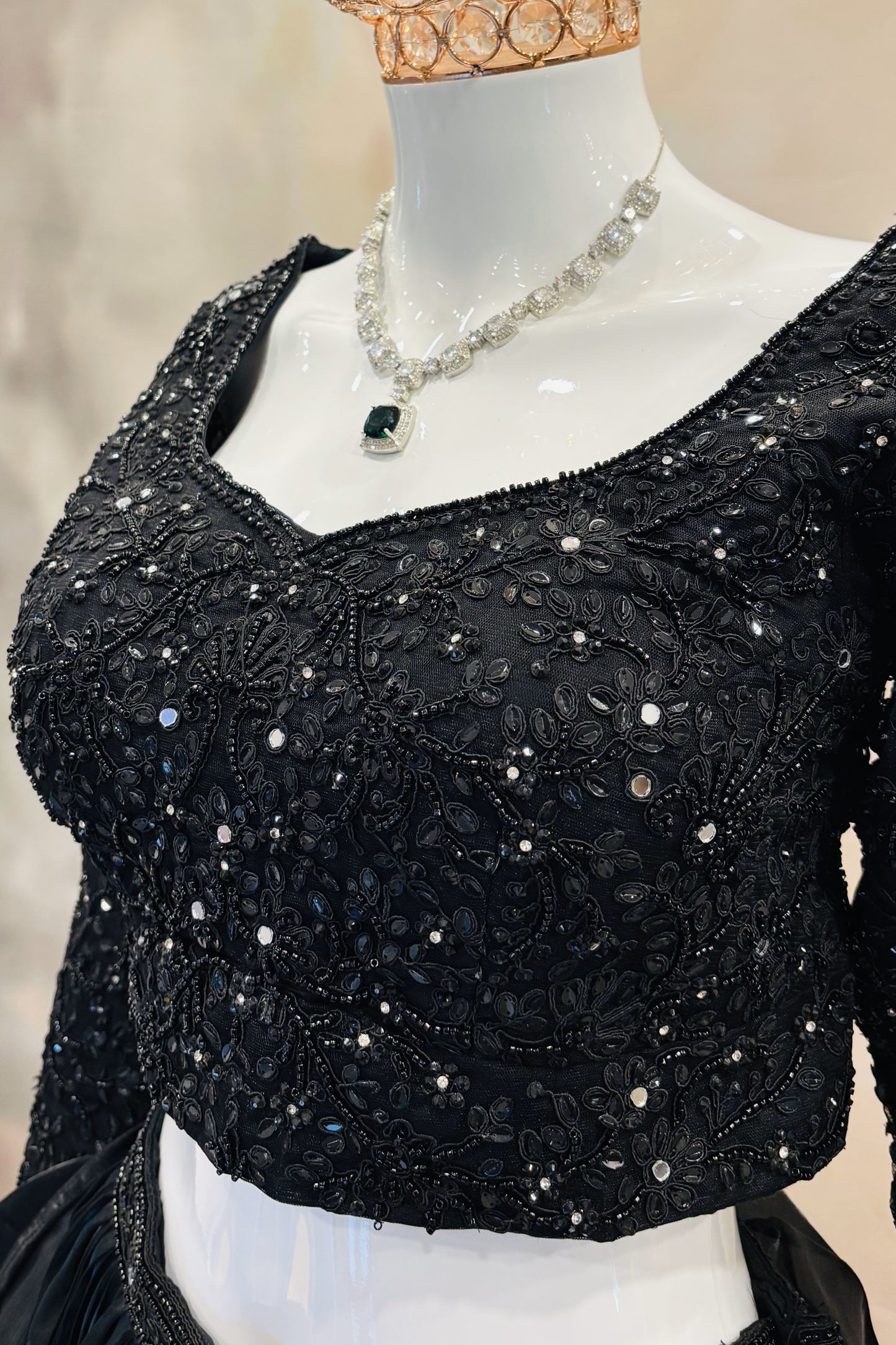 Midnight Black Sequin Lehenga Set