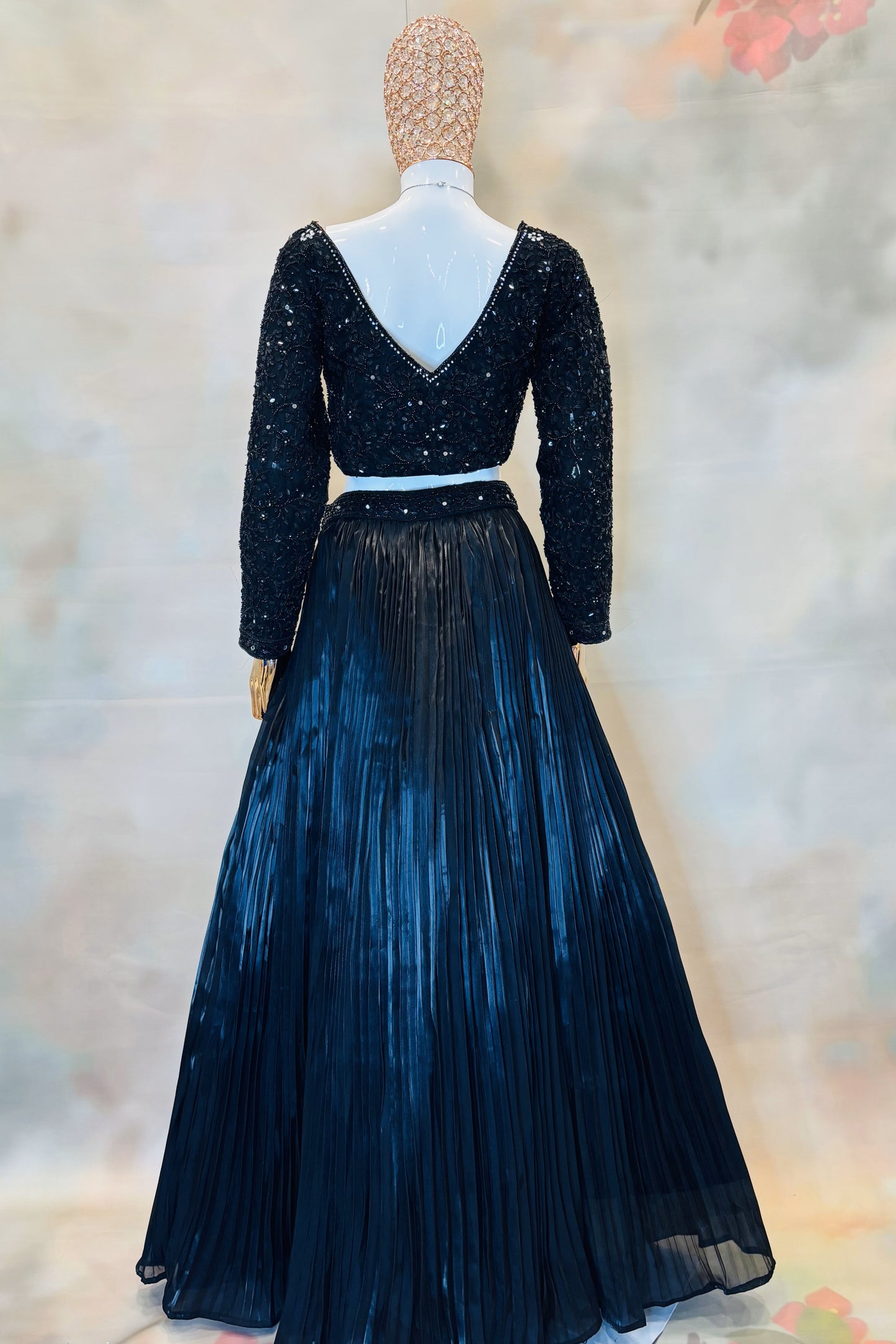 Midnight Black Sequin Lehenga Set