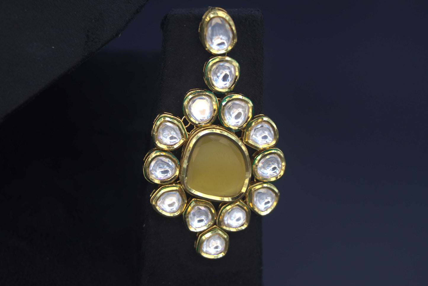 Multicolour Navratan Bridal Polki Necklace Set