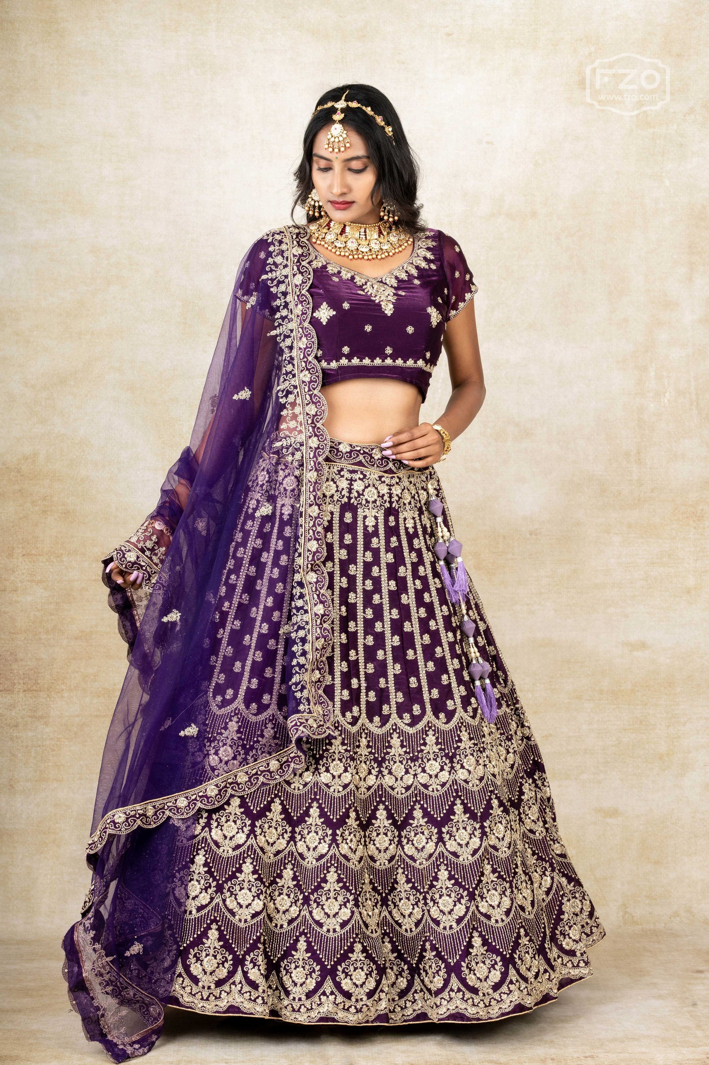 Royal Plum – Purple Embroidered Lehenga Set