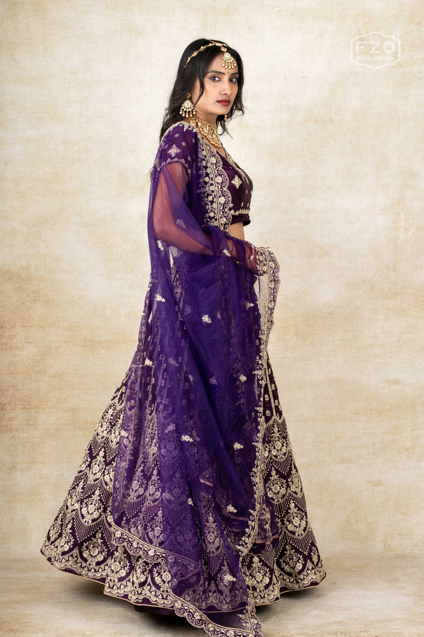 Royal Plum – Purple Embroidered Lehenga Set