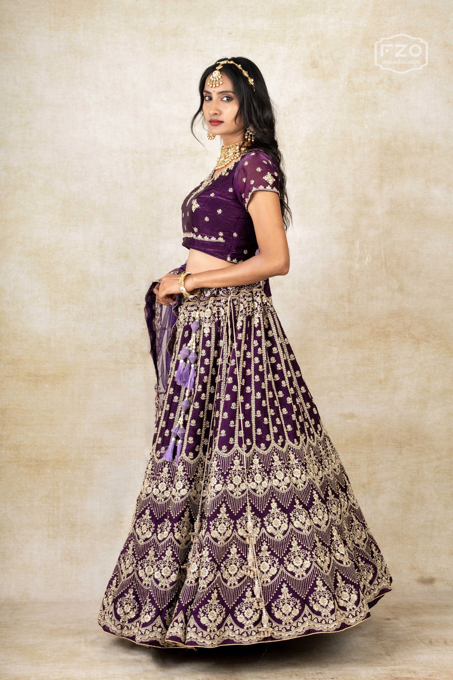 Royal Plum – Purple Embroidered Lehenga Set
