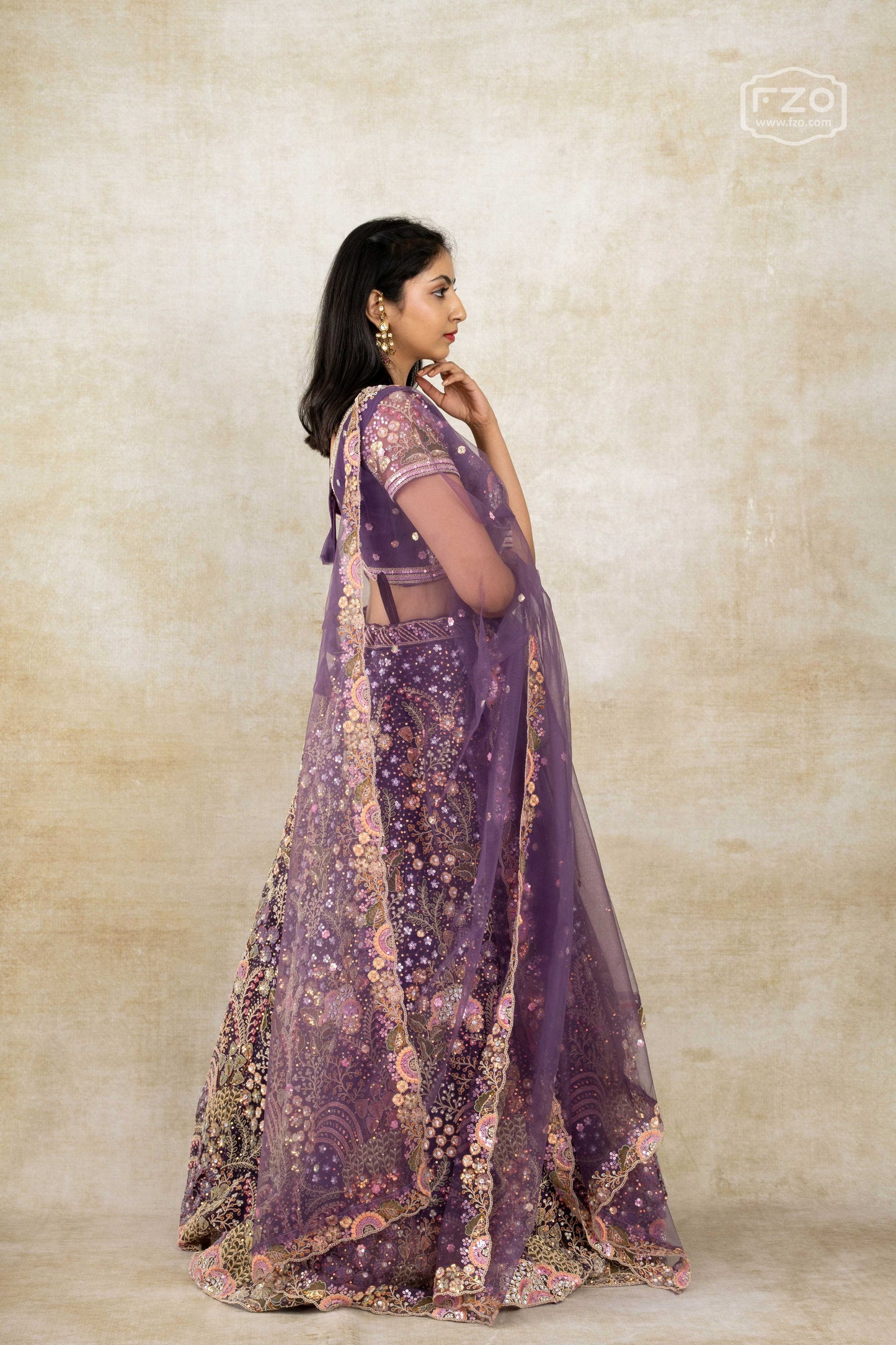 Amethyst Dream – Deep Purple Embroidered Lehenga Set