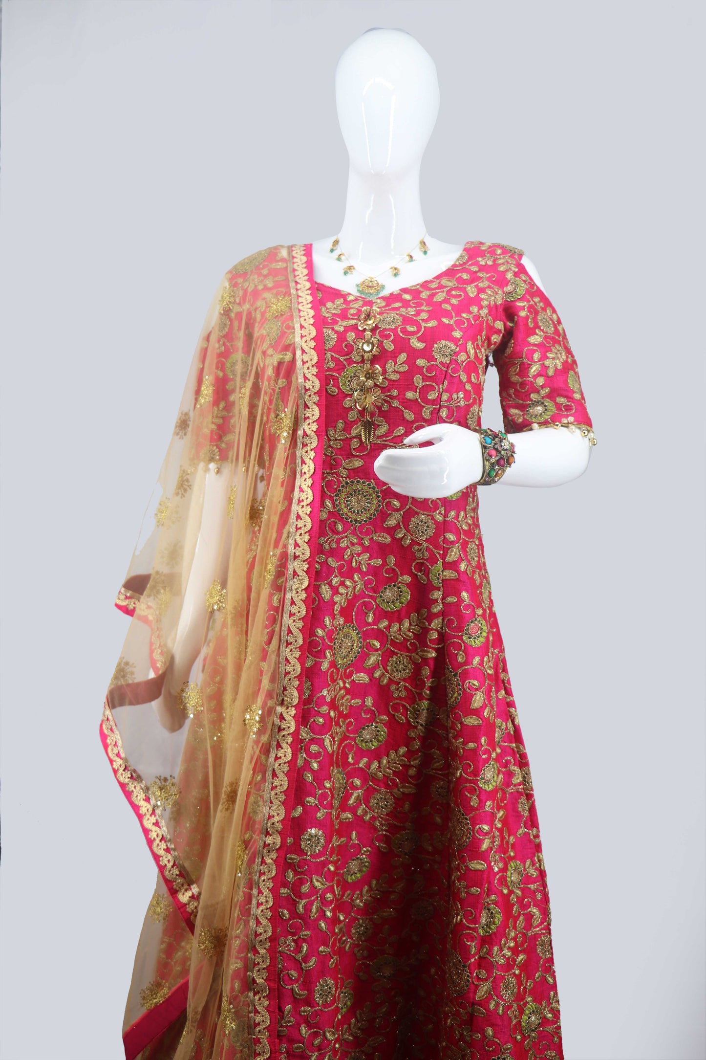 Regal Bloom Embroidered Anarkali Gown