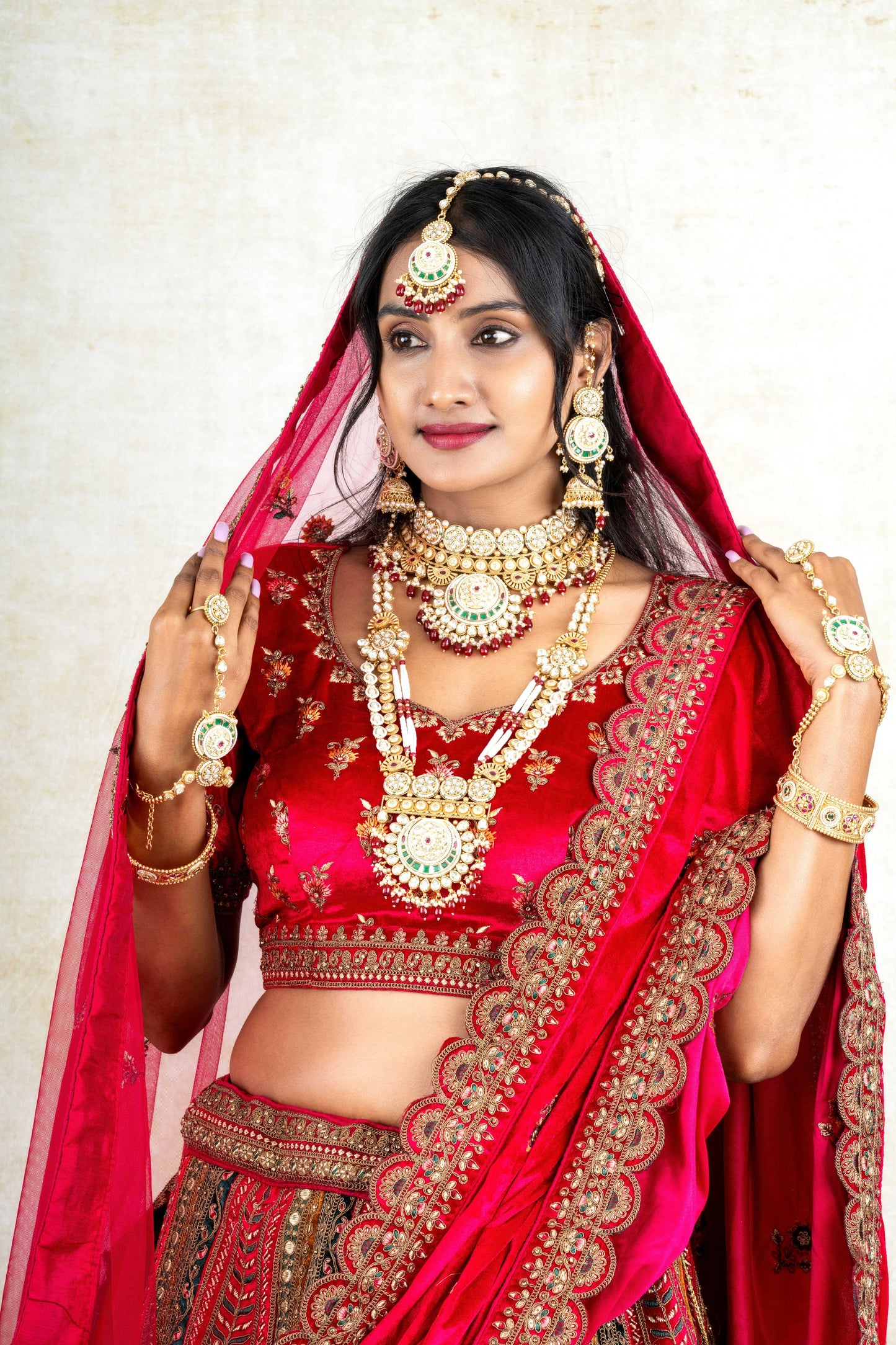 Regal Ruby Bridal Lehenga  – Red & Multicolour Bridal Lehenga Set