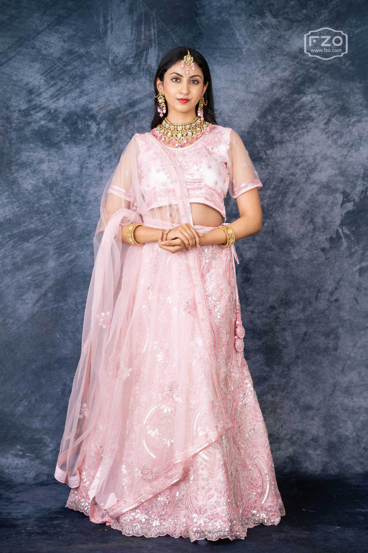 Petal Pink Perfection – Embellished Pink Lehenga Set