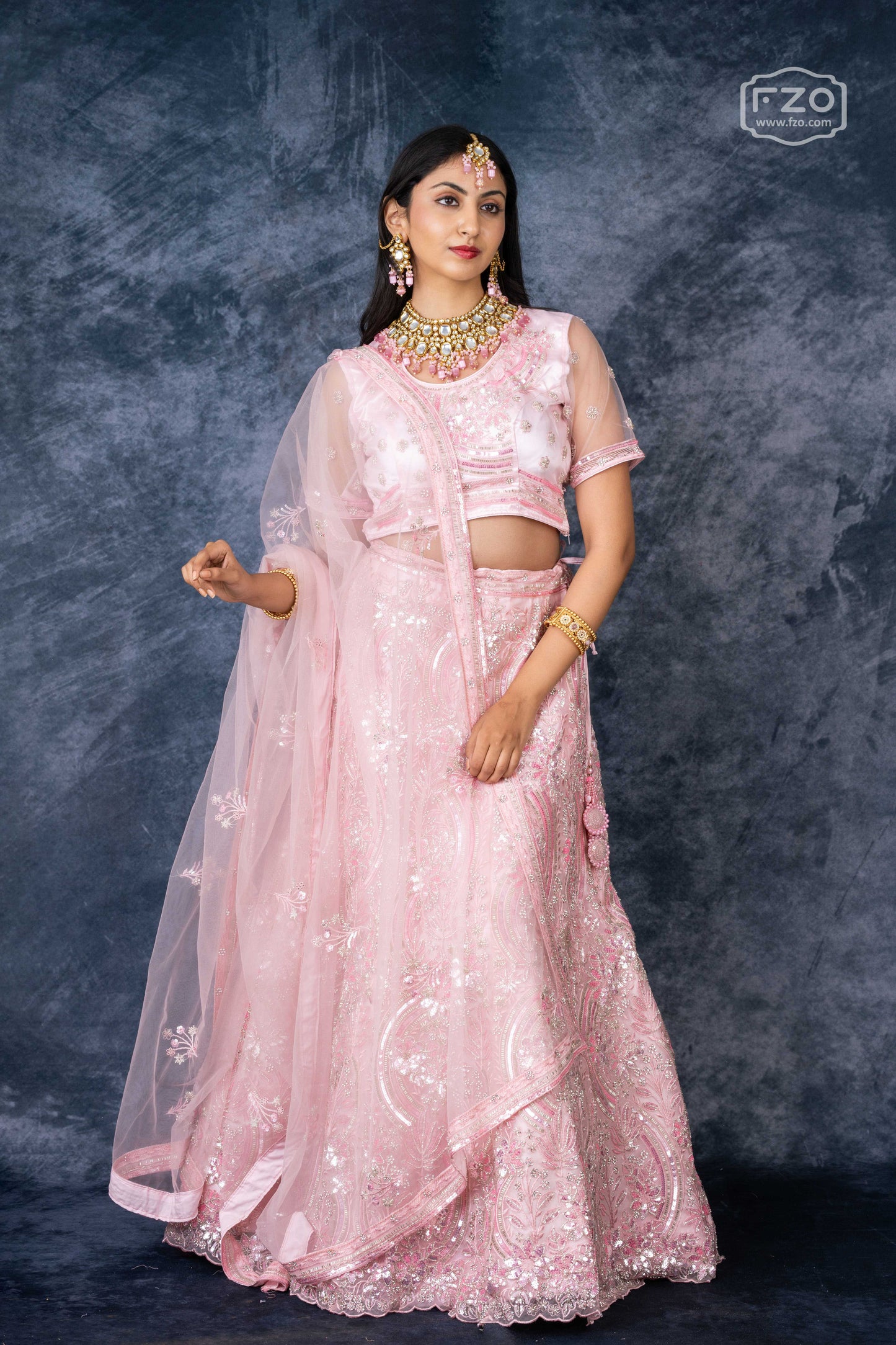 Petal Pink Perfection – Embellished Pink Lehenga Set