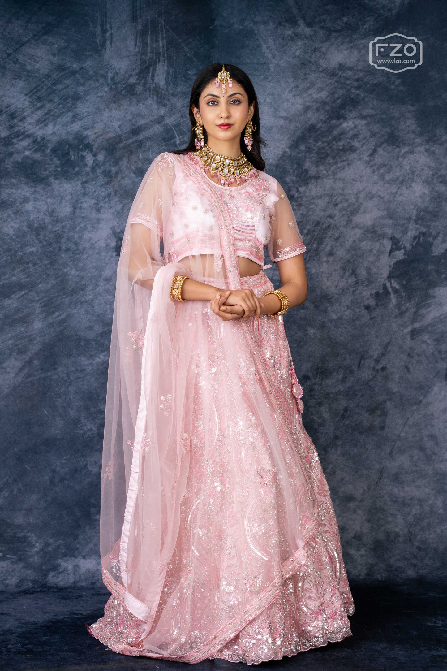 Petal Pink Perfection – Embellished Pink Lehenga Set