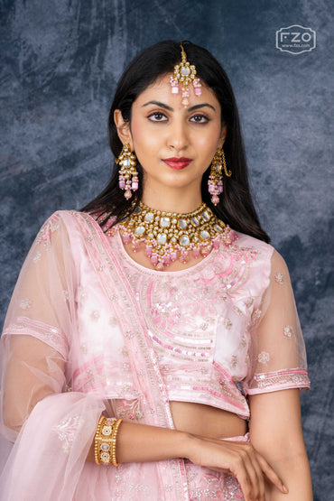 Petal Pink Perfection – Embellished Pink Lehenga Set