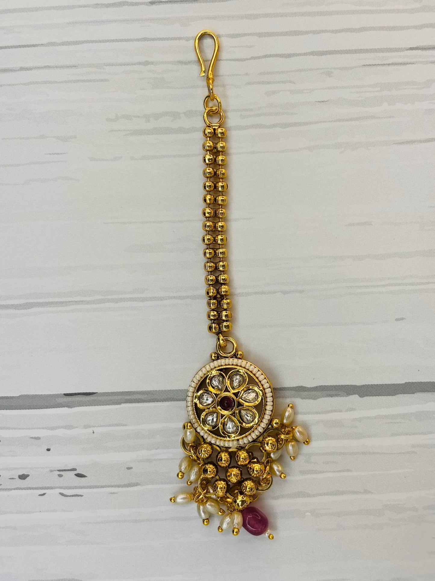 Heritage Ruby Mesh Temple Choker