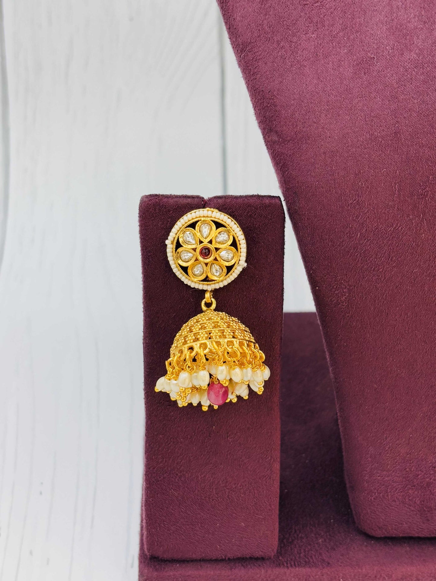 Heritage Ruby Mesh Temple Choker