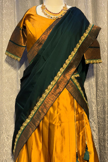 Temple Glow – Yellow Silk Lehenga Set