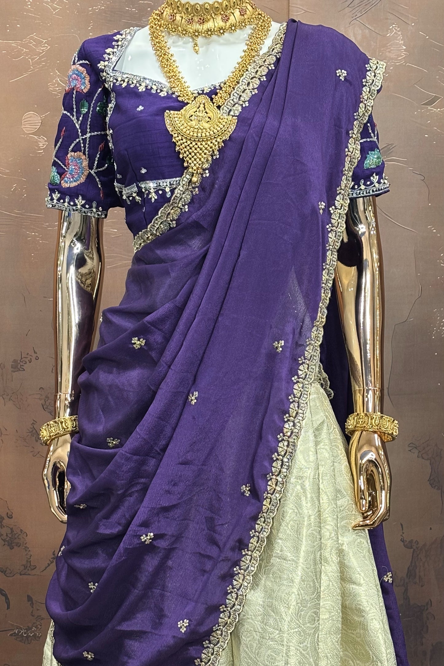 Royal Violet – Purple Pattu Lehenga Set