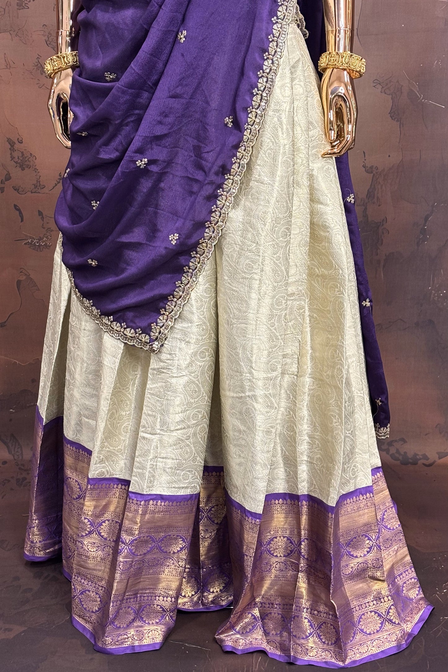 Royal Violet – Purple Pattu Lehenga Set