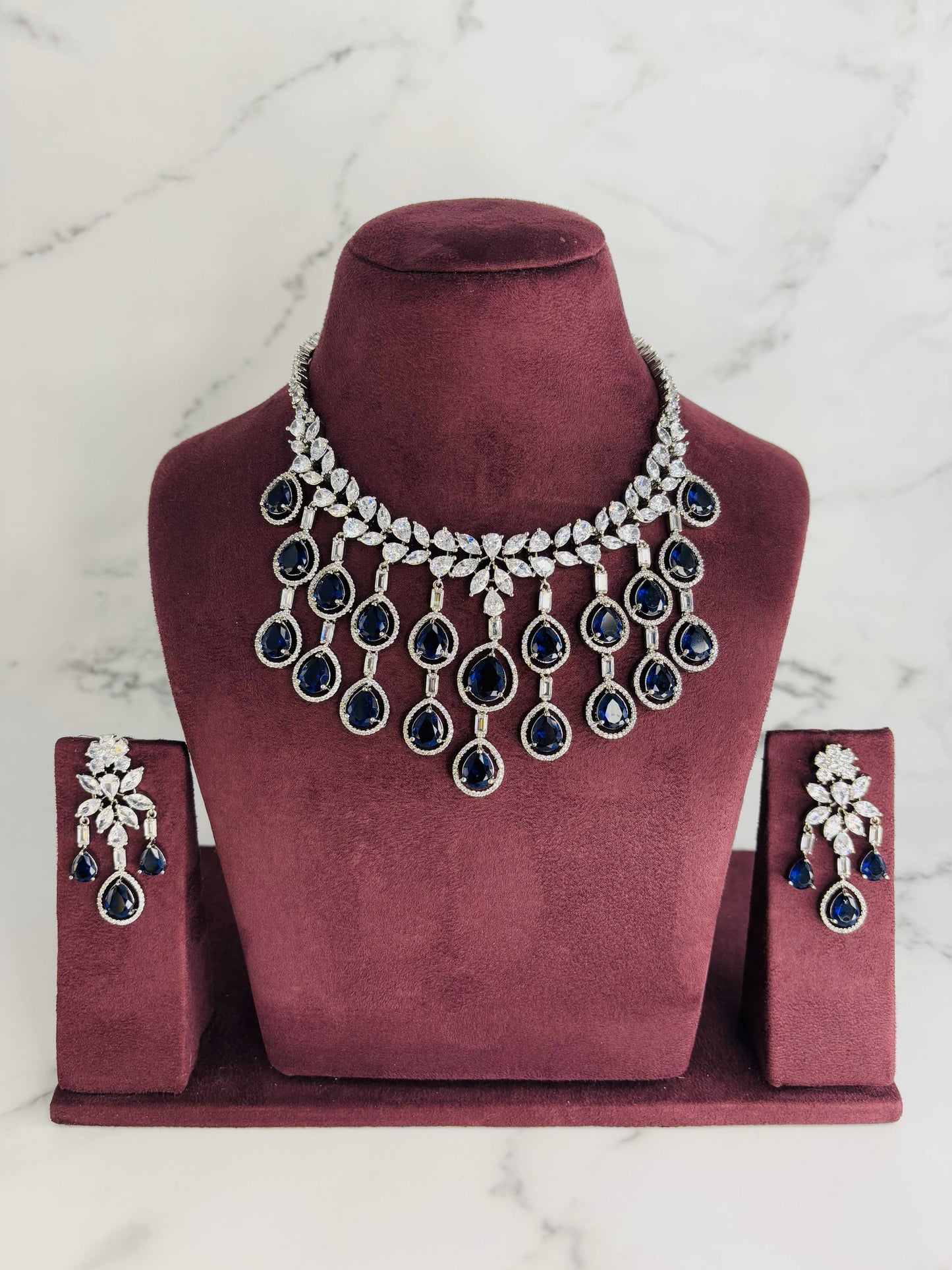 Sapphire Blue Diamond Necklace: Rent in Jubilee Hills!