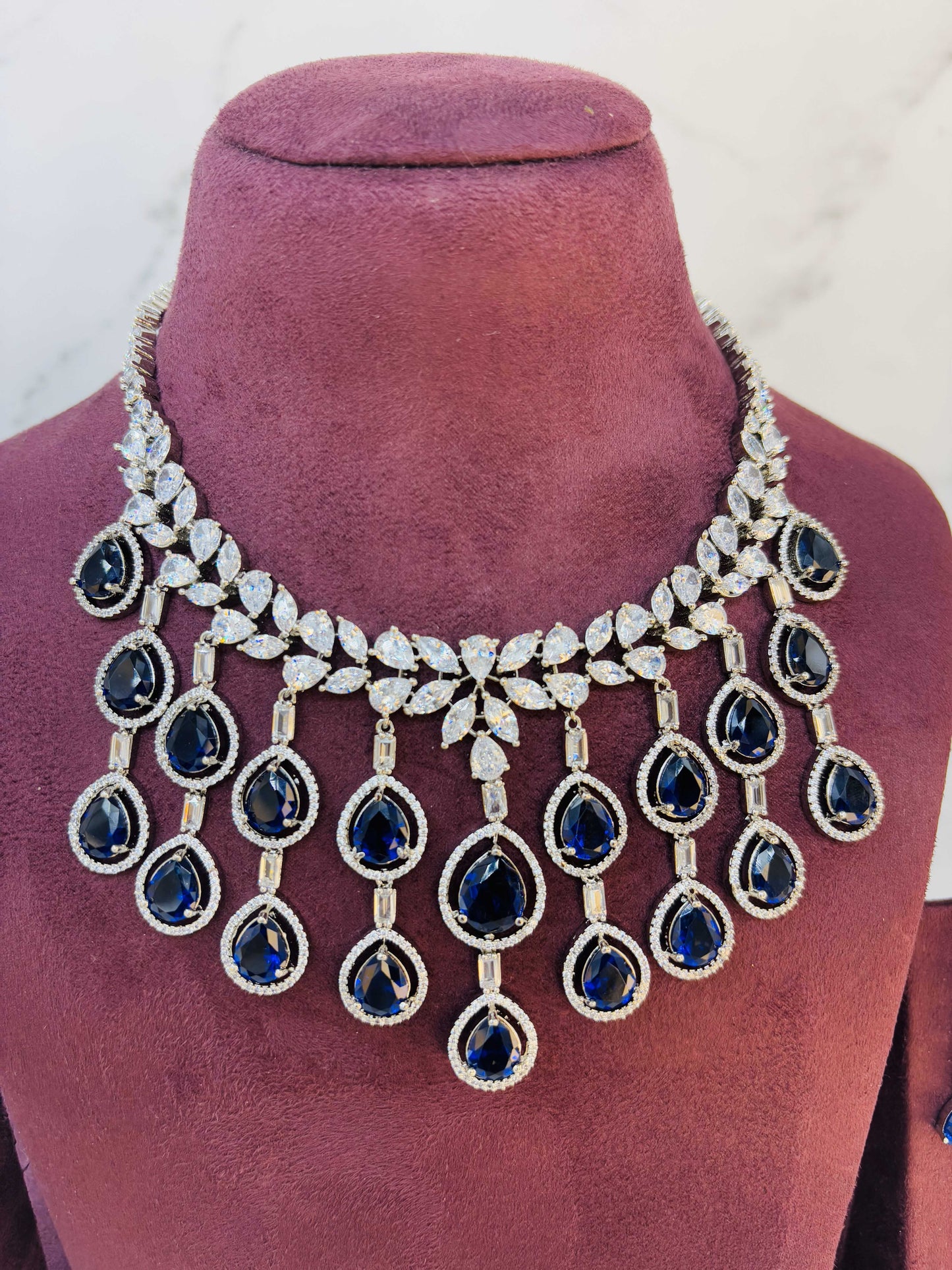 Sapphire Blue Diamond Necklace: Rent in Jubilee Hills!