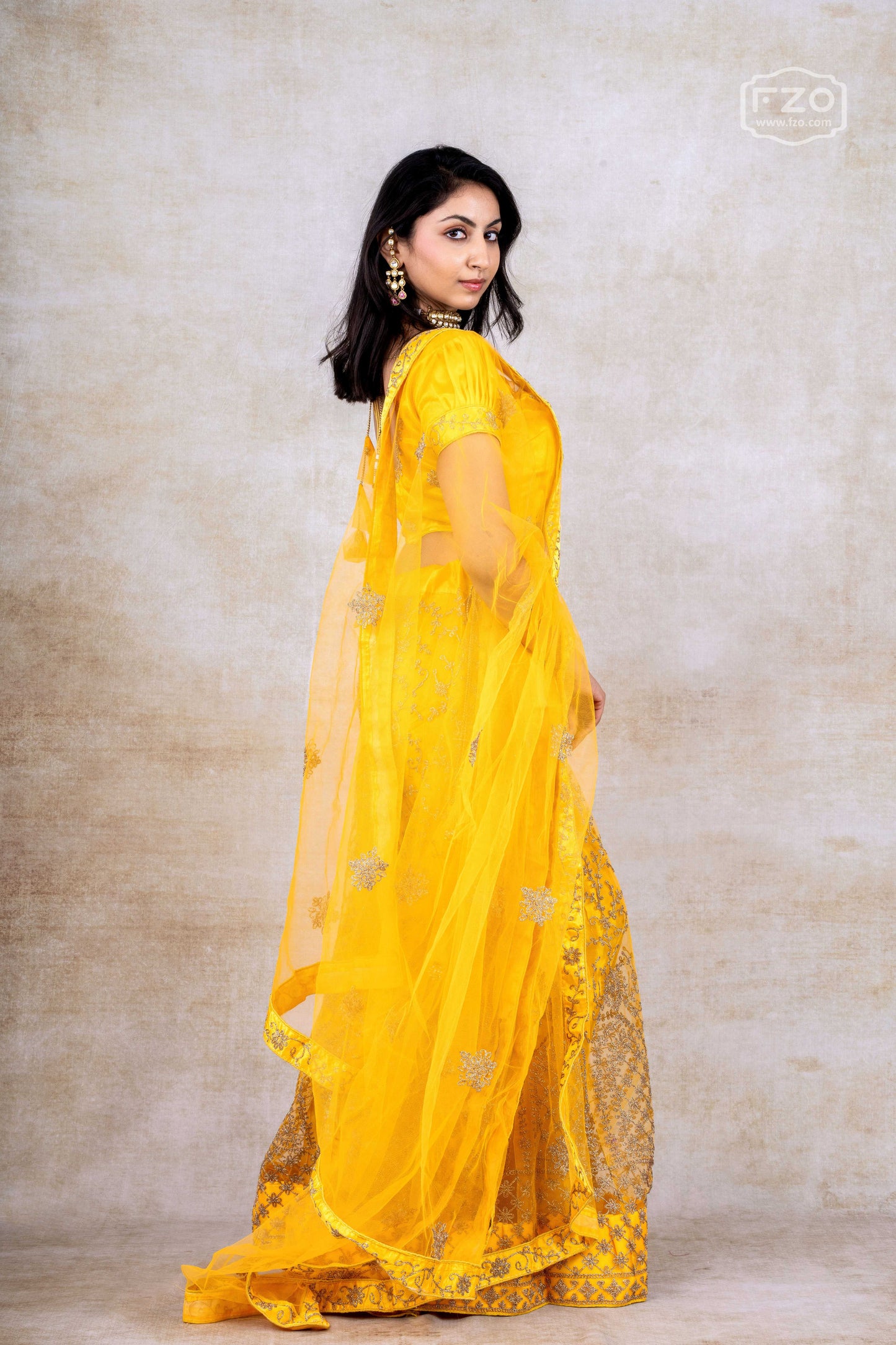 Mustard Yellow Embroidered Lehenga –Elegant Festive & Wedding Wear