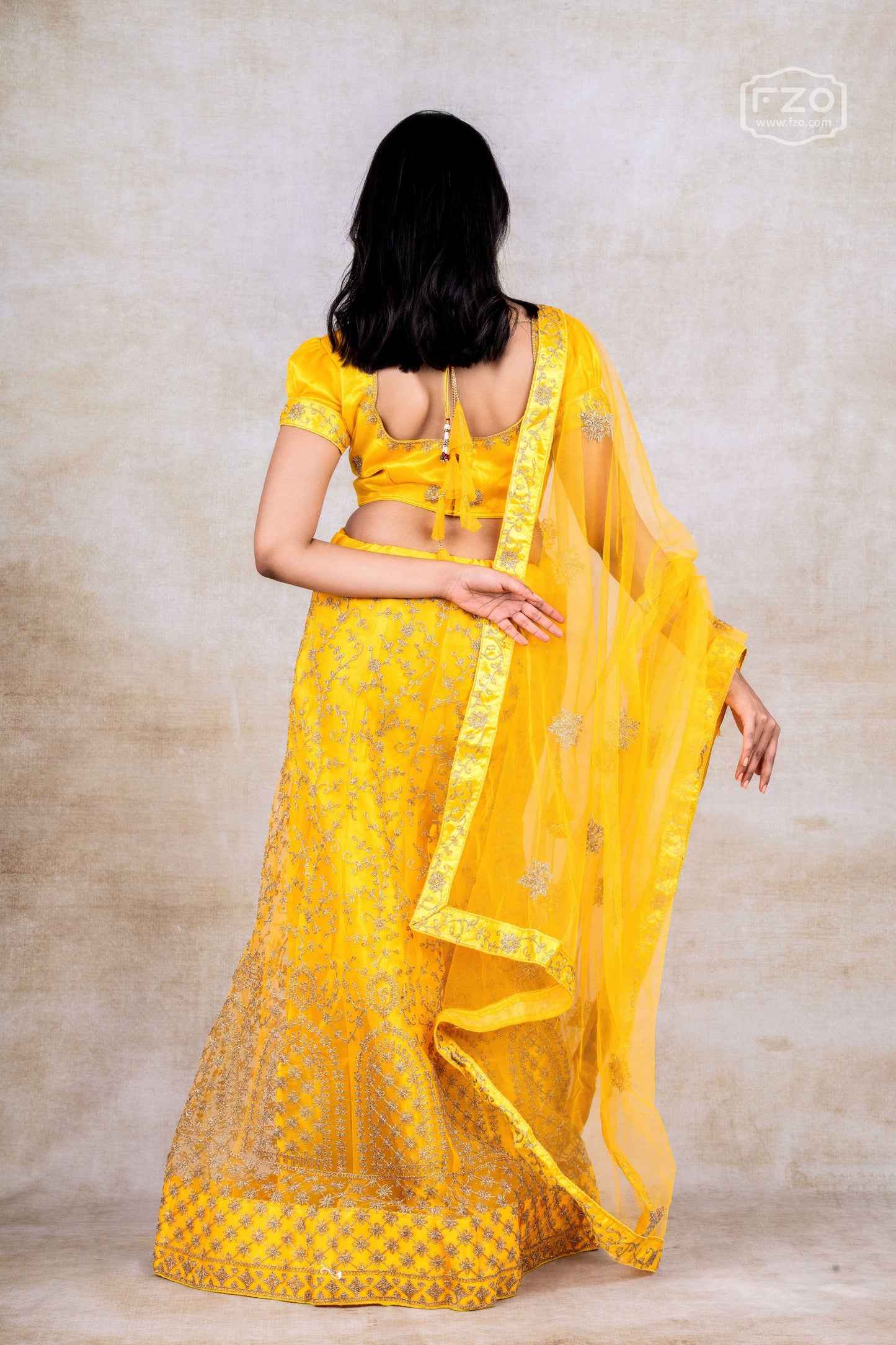 Mustard Yellow Embroidered Lehenga –Elegant Festive & Wedding Wear
