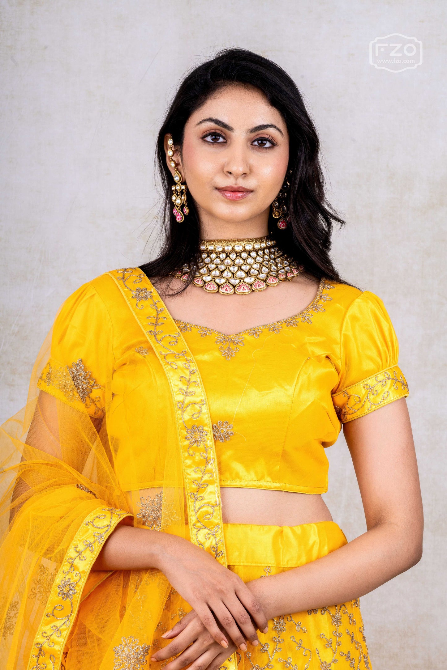 Mustard Yellow Embroidered Lehenga –Elegant Festive & Wedding Wear