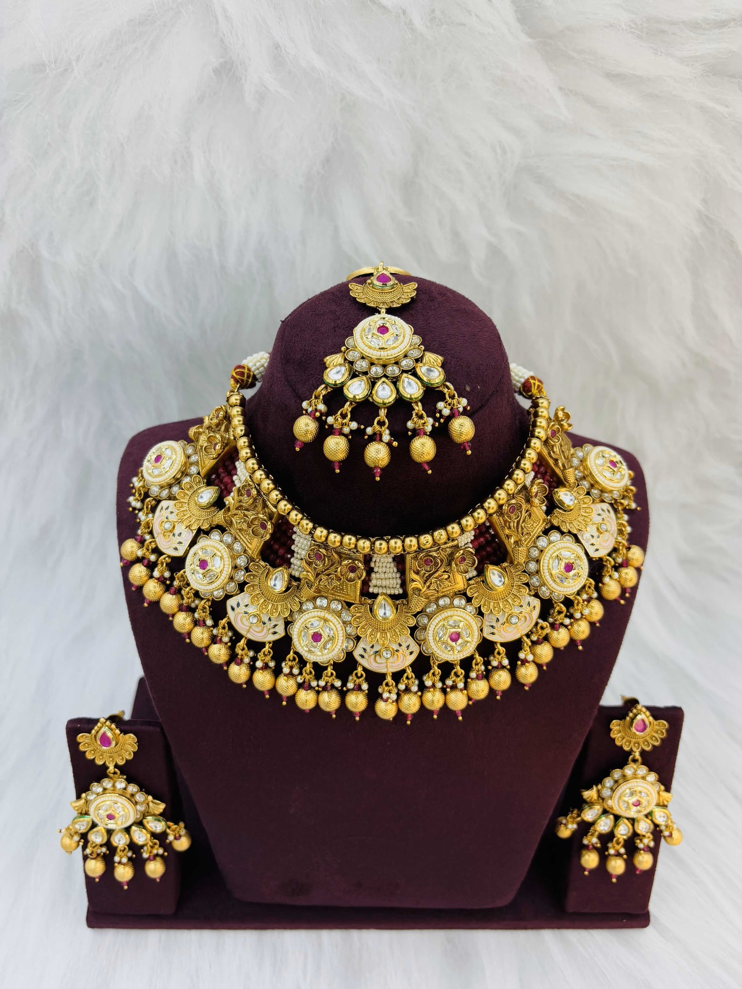 Royal Temple Choker Necklace Set with Lakshmi Motifs