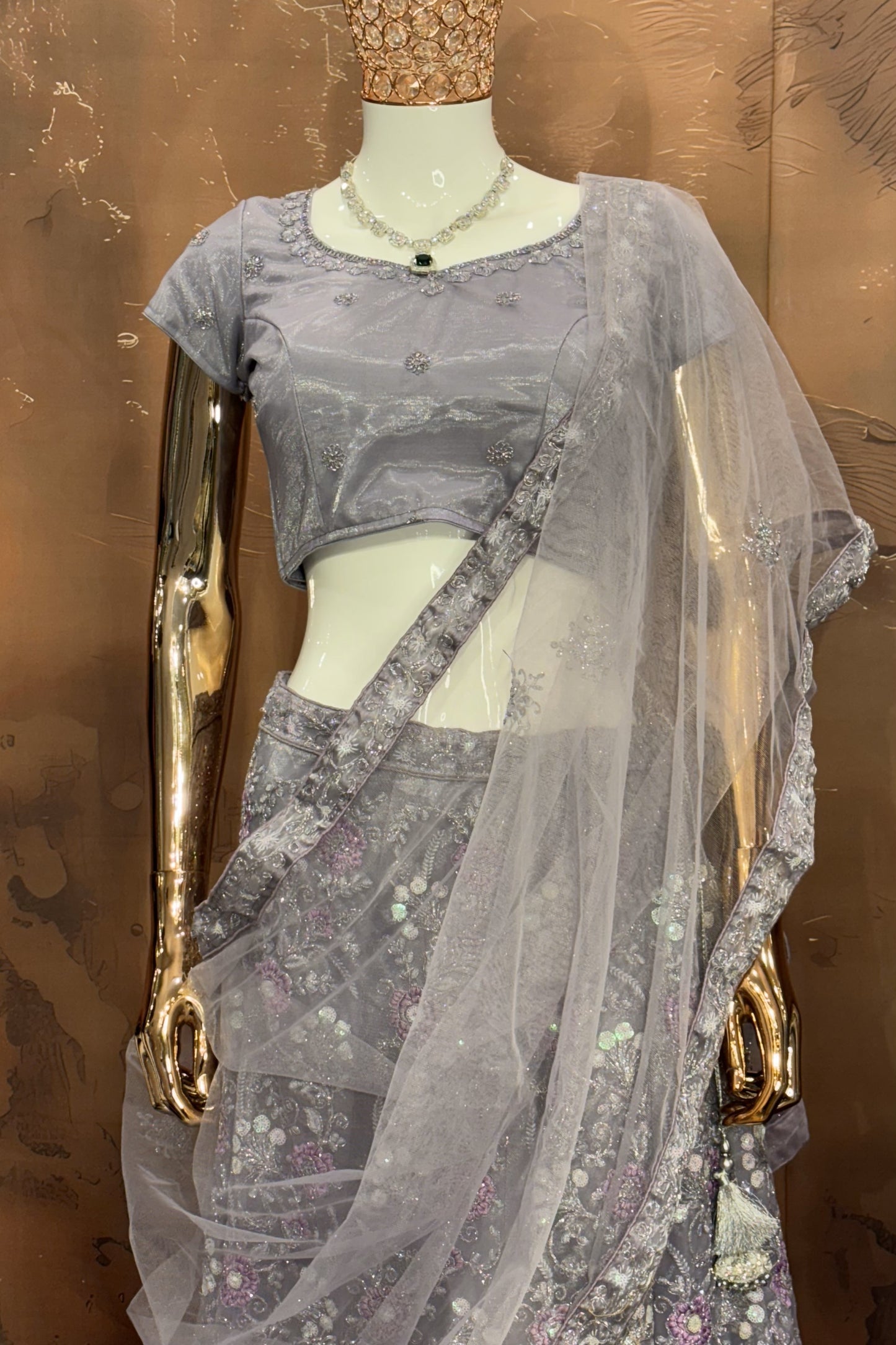 Enchanted Grey – Embellished Lehenga Set