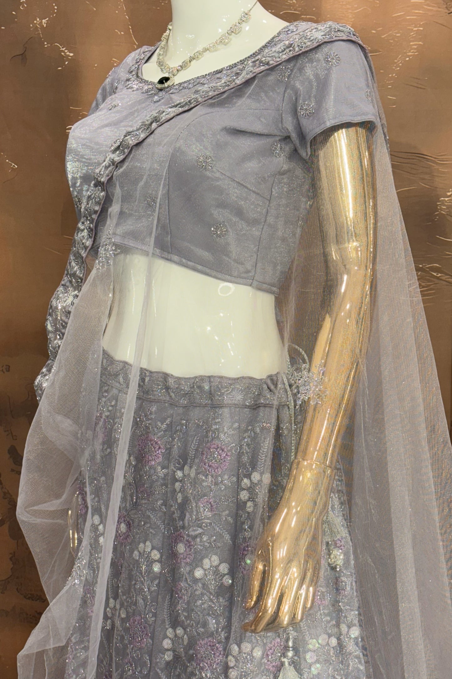 Enchanted Grey – Embellished Lehenga Set