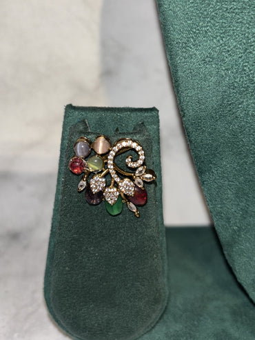 Multicolour Crystal Vine Necklace Set with Earrings