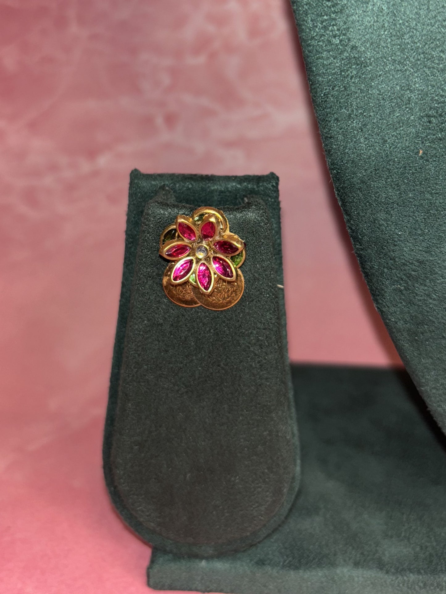 Blossom Dusk – Ruby Floral Minimal Necklace Set