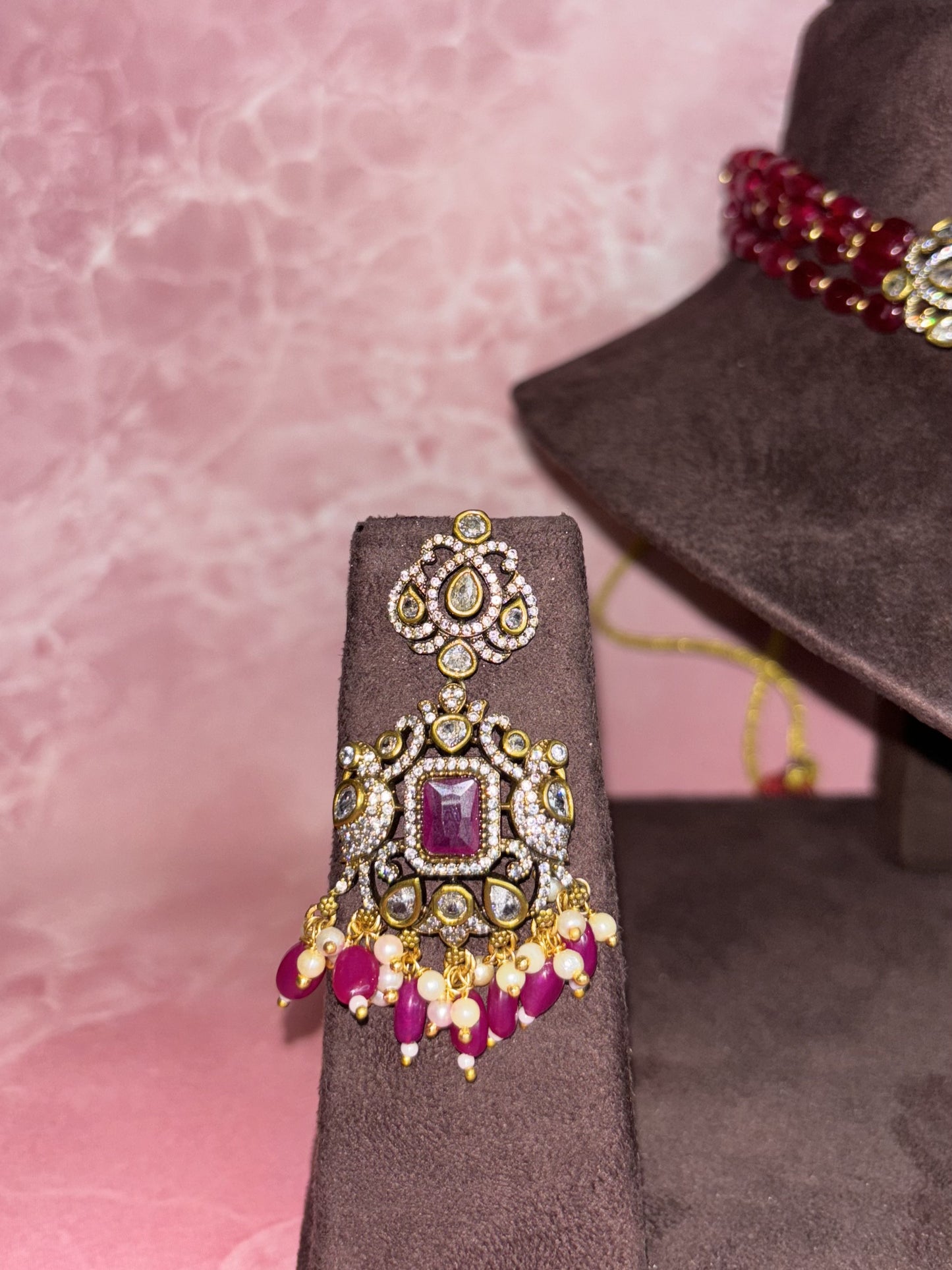 Heritage Rouge – Antique Ruby Beaded Choker Set