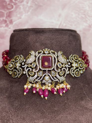 Heritage Rouge – Antique Ruby Beaded Choker Set