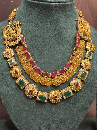 Royal Mint Gold Coin Temple Necklace Set