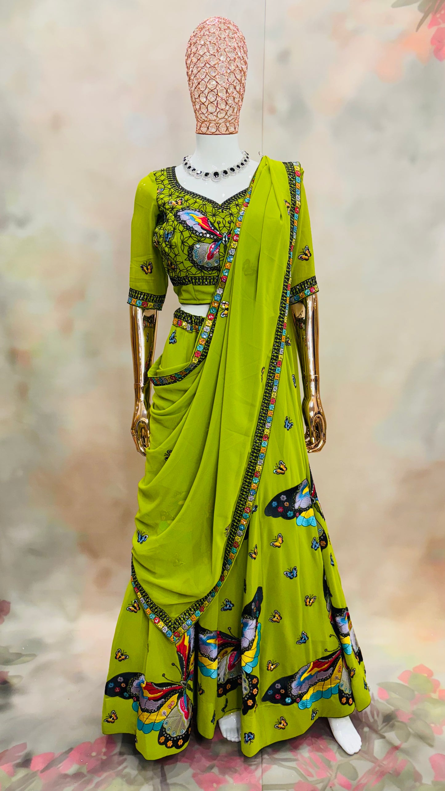 Butterfly Bloom – Embroidered Lehenga Set