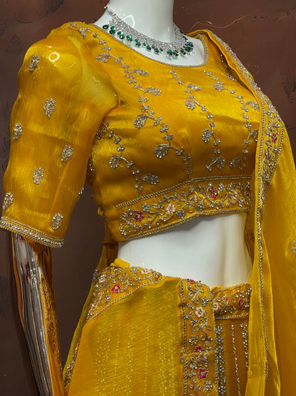 Sunlit Marigold – Yellow Embroidered Lehenga Set