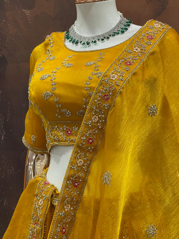 Sunlit Marigold – Yellow Embroidered Lehenga Set