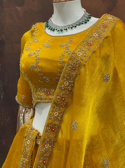 Sunlit Marigold – Yellow Embroidered Lehenga Set