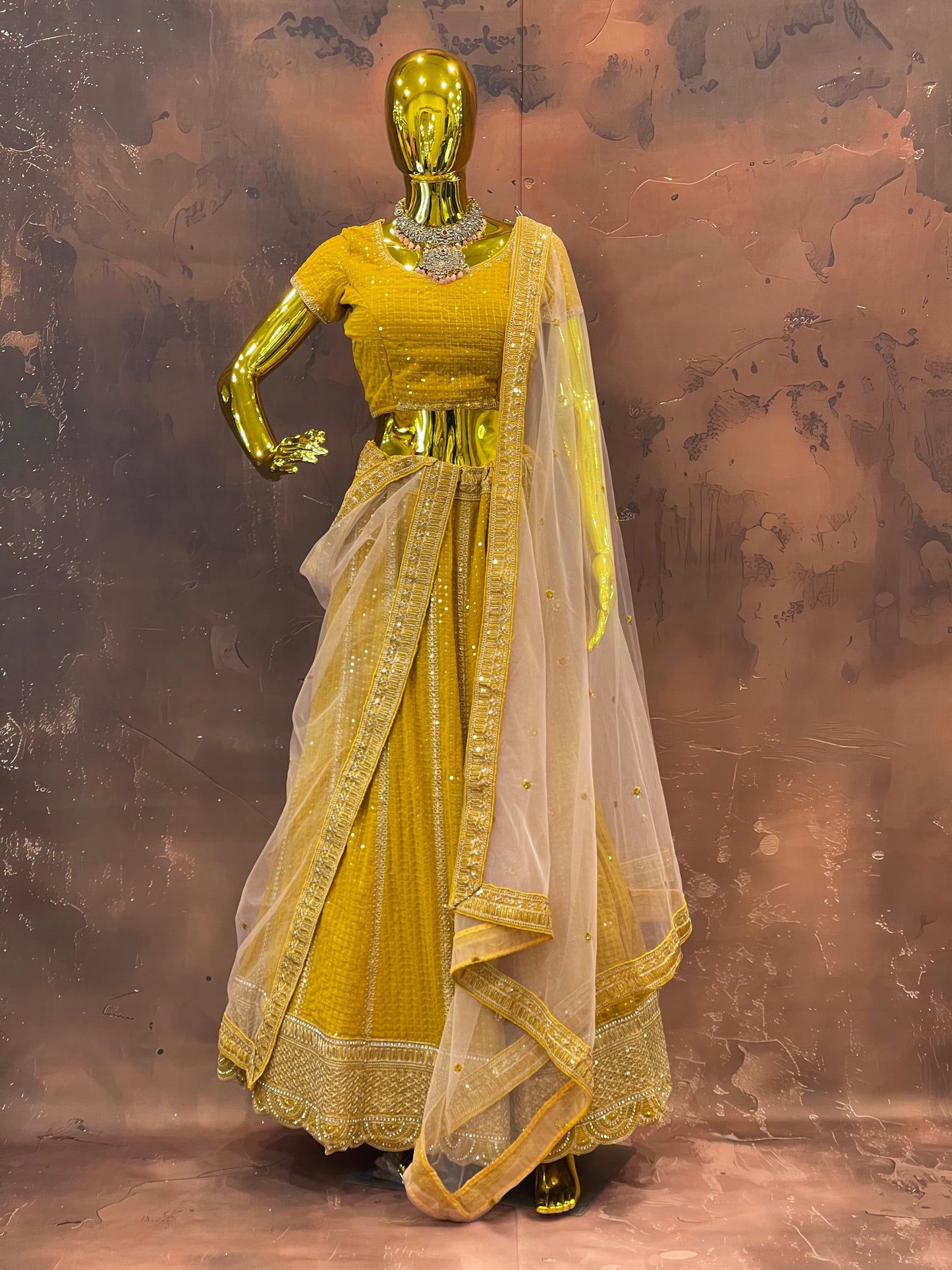 Golden Glow – Embroidered Lehenga Set